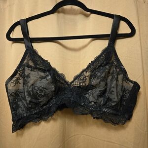 City Chic 44 E black lace wireless bra